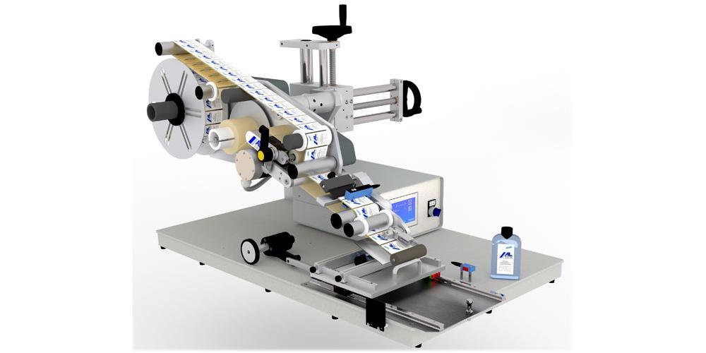 Semi Automatic Labeller for Bottles and Pots, Flat or elliptical - ALmatic E